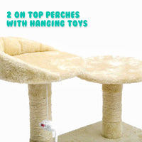 Thumbnail for Paw Mate 130cm Beige Cat Tree Soho Multi Level Scratcher