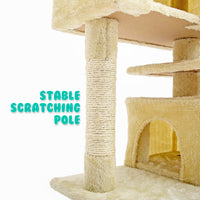 Thumbnail for Paw Mate 130cm Beige Cat Tree Soho Multi Level Scratcher