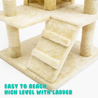 Thumbnail for Paw Mate 130cm Beige Cat Tree Soho Multi Level Scratcher