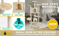 Thumbnail for Paw Mate 201cm Beige Cat Tree Parala Multi Level Scratcher