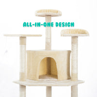 Thumbnail for Paw Mate 201cm Beige Cat Tree Parala Multi Level Scratcher