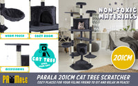 Thumbnail for Paw Mate 201cm Grey Cat Tree Parala Multi Level Scratcher