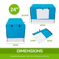 Thumbnail for Paw Mate Blue Cage Cover Enclosure for Wire Dog Cage Crate 24in