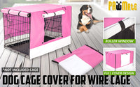 Thumbnail for Paw Mate Pink Cage Cover Enclosure for Wire Dog Cage Crate 24in