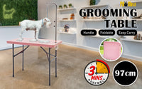 Thumbnail for Paw Mat 97cm Pink Dog Cat Pet Grooming Salon Table Foldable Carry Height Adjustable