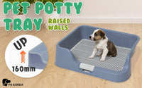 Thumbnail for PS KOREA Blue Dog Pet Potty Tray Training Toilet Raised Walls T1