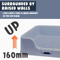 Thumbnail for PS KOREA Blue Dog Pet Potty Tray Training Toilet Raised Walls T1