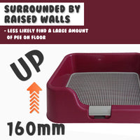 Thumbnail for PS KOREA Wine Dog Pet Potty Tray Training Toilet Raised Walls T1