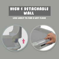 Thumbnail for PS KOREA Grey Dog Pet Potty Tray Training Toilet Detachable Wall T2