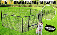 Thumbnail for Paw Mate Pet Playpen Heavy Duty 31in 8 Panel Foldable Dog Cage + Cover