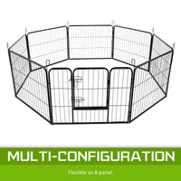 Thumbnail for Paw Mate Pet Playpen Heavy Duty 31in 8 Panel Foldable Dog Cage + Cover