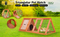 Thumbnail for Paw Mate 118 x 50 x 45cm Rabbit Hutch Chicken Coop Triangle Cage Run