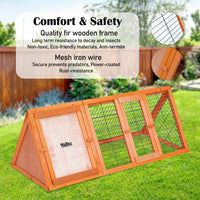 Thumbnail for Paw Mate 118 x 50 x 45cm Rabbit Hutch Chicken Coop Triangle Cage Run