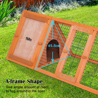 Thumbnail for Paw Mate 118 x 50 x 45cm Rabbit Hutch Chicken Coop Triangle Cage Run