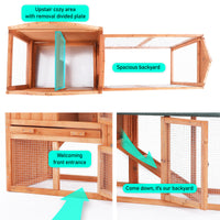 Thumbnail for Paw Mate 148 x 44 x 84.5cm Rabbit Hutch Chicken Coop 2 Storey Pet Cage Run