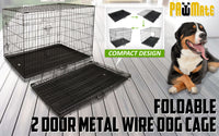 Thumbnail for Paw Mate Wire Dog Cage Foldable Crate Kennel 48in with Tray