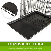 Thumbnail for Paw Mate Wire Dog Cage Foldable Crate Kennel 48in with Tray