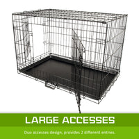 Thumbnail for Paw Mate Wire Dog Cage Foldable Crate Kennel 48in with Tray