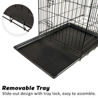 Thumbnail for Paw Mate Wire Dog Cage Foldable Crate Kennel 24in with Tray + Cushion Mat Combo