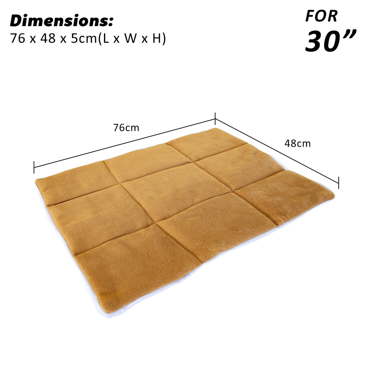 Paw Mate 30inch Beige Pet Cushion Mat Dog Cat Pad