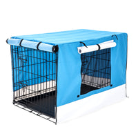 Thumbnail for Paw Mate Wire Dog Cage Foldable Crate Kennel 48in with Tray + Blue Cover Combo