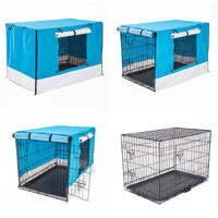 Thumbnail for Paw Mate Wire Dog Cage Foldable Crate Kennel 48in with Tray + Blue Cover Combo