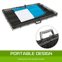 Thumbnail for Paw Mate Wire Dog Cage Foldable Crate Kennel 48in with Tray + Blue Cover Combo