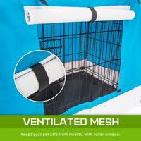 Thumbnail for Paw Mate Wire Dog Cage Foldable Crate Kennel 48in with Tray + Blue Cover Combo