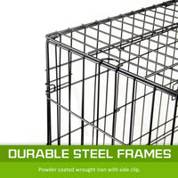 Thumbnail for Paw Mate Wire Dog Cage Foldable Crate Kennel 48in with Tray + Pink Cover Combo