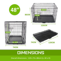 Thumbnail for Paw Mate Wire Dog Cage Foldable Crate Kennel 48in with Tray + Pink Cover Combo