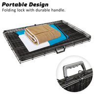 Thumbnail for Paw Mate Wire Dog Cage Crate 48in with Tray + Cushion Mat + Blue Cover Combo