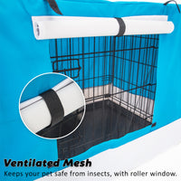 Thumbnail for Paw Mate Wire Dog Cage Crate 48in with Tray + Cushion Mat + Blue Cover Combo