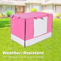 Thumbnail for Paw Mate Wire Dog Cage Crate 48in with Tray + Cushion Mat + Pink Cover Combo