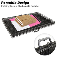 Thumbnail for Paw Mate Wire Dog Cage Crate 48in with Tray + Cushion Mat + Pink Cover Combo