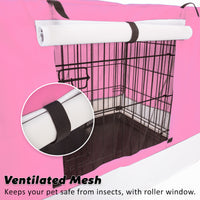 Thumbnail for Paw Mate Wire Dog Cage Crate 48in with Tray + Cushion Mat + Pink Cover Combo