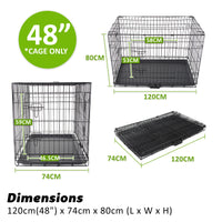 Thumbnail for Paw Mate Wire Dog Cage Crate 48in with Tray + Cushion Mat + Pink Cover Combo