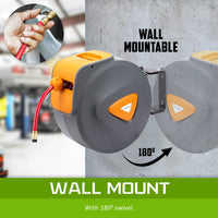 Thumbnail for Dynamic Power Air Hose Retractable Reel Auto Rewind Heavy Duty Wall Mounted 10m