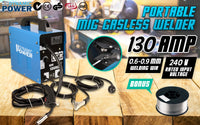 Thumbnail for Dynamic Power MIG Gasless Welder + Wire Portable Welding Machine 130Amp