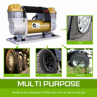 Thumbnail for Dynamic Power Gold Portable Car Tyre Air Compressor Deflator Inflator 200L/MIN 12V