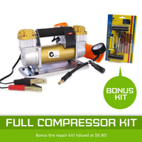 Thumbnail for Dynamic Power Gold Portable Car Tyre Air Compressor Deflator Inflator 200L/MIN 12V