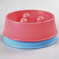 Thumbnail for YES4PETS 1 x Medium Pet Anti Gulp Feeder Bowl Dog Cat Puppy slow food Interactive Dish Pink