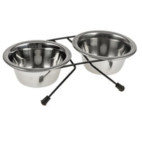 Thumbnail for YES4PETS 2 x Sets Small Portable Dog Cat Steel Pet Bowl Water Bowls Feeder