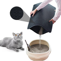 Thumbnail for YES4PETS 2 X Double Layer Cat Litter Tray Trap Mat Catch Cat Litter House Box Pad Toilet Mat