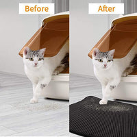 Thumbnail for YES4PETS 2 X Double Layer Cat Litter Tray Trap Mat Catch Cat Litter House Box Pad Toilet Mat