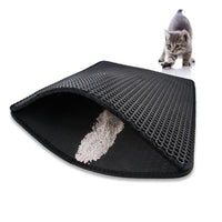 Thumbnail for YES4PETS 2 X Double Layer Cat Litter Tray Trap Mat Catch Cat Litter House Box Pad Toilet Mat