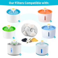 Thumbnail for YES4PETS 8 x Pet Dog Cat Fountain Filter Replacement Activated Carbon Ion Exchange Resin Triple Filtration System Automatic Water Dispenser Compatible