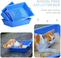 Thumbnail for YES4PETS Lift and Sift Self Cleaning Kitty Litter Trays Cat Litter Tray Toilet Sifting Slotted Trays