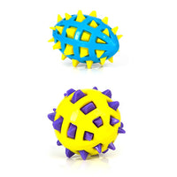 Thumbnail for YES4PETS 2 x Large Dog Puppy Rubber Spike TPR Football Ball Dental Hygiene Chew Play Toy