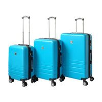 Thumbnail for YES4HOMES Expandable ABS Luggage Suitcase Set 3 Code Lock Travel Carry  Bag Trolley Aqua