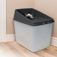 Thumbnail for YES4PETS XL Top Entry Cat Litter Box No Mess Large Enclosed Covered Kitty Tray